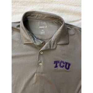 TCU Horned Frogs Shirt Mens X-Large Gray NCAA College Johnnie-O Polo Surfer Logo
